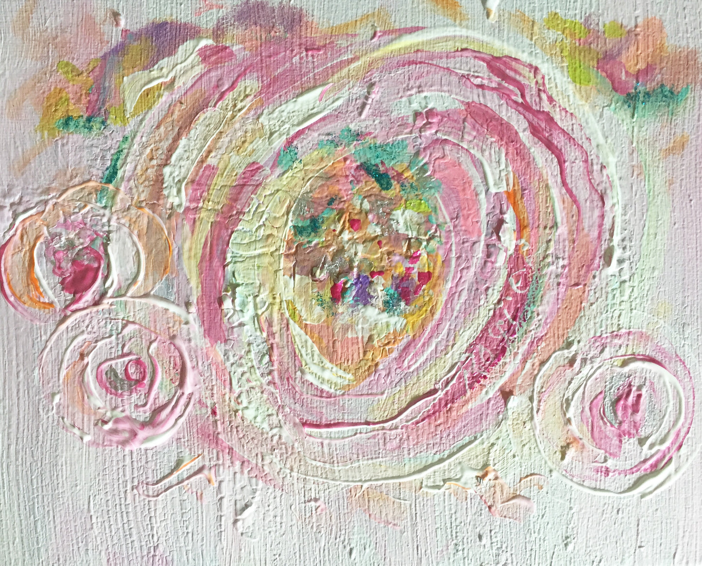 Original print/ pink rose 5 x 7