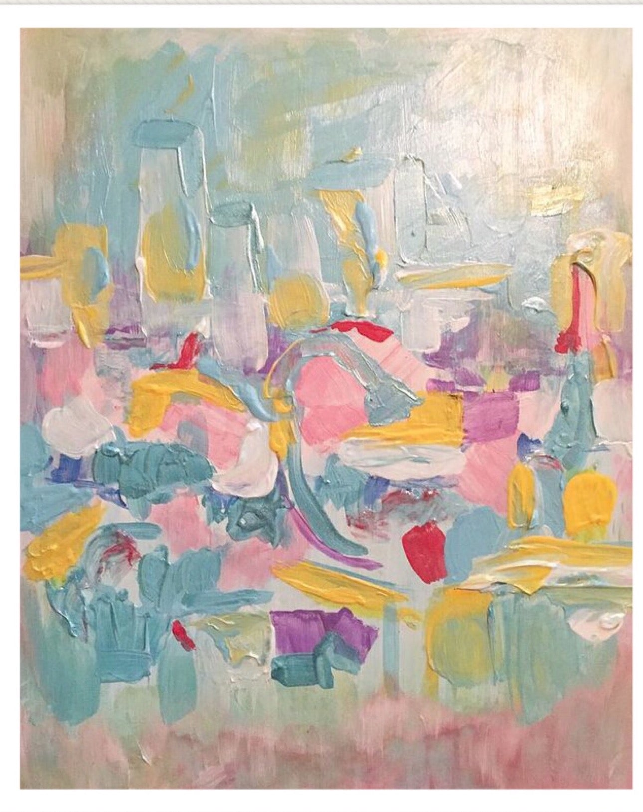 Original Painting “Cityscape Soft Green Escape “36 x 24