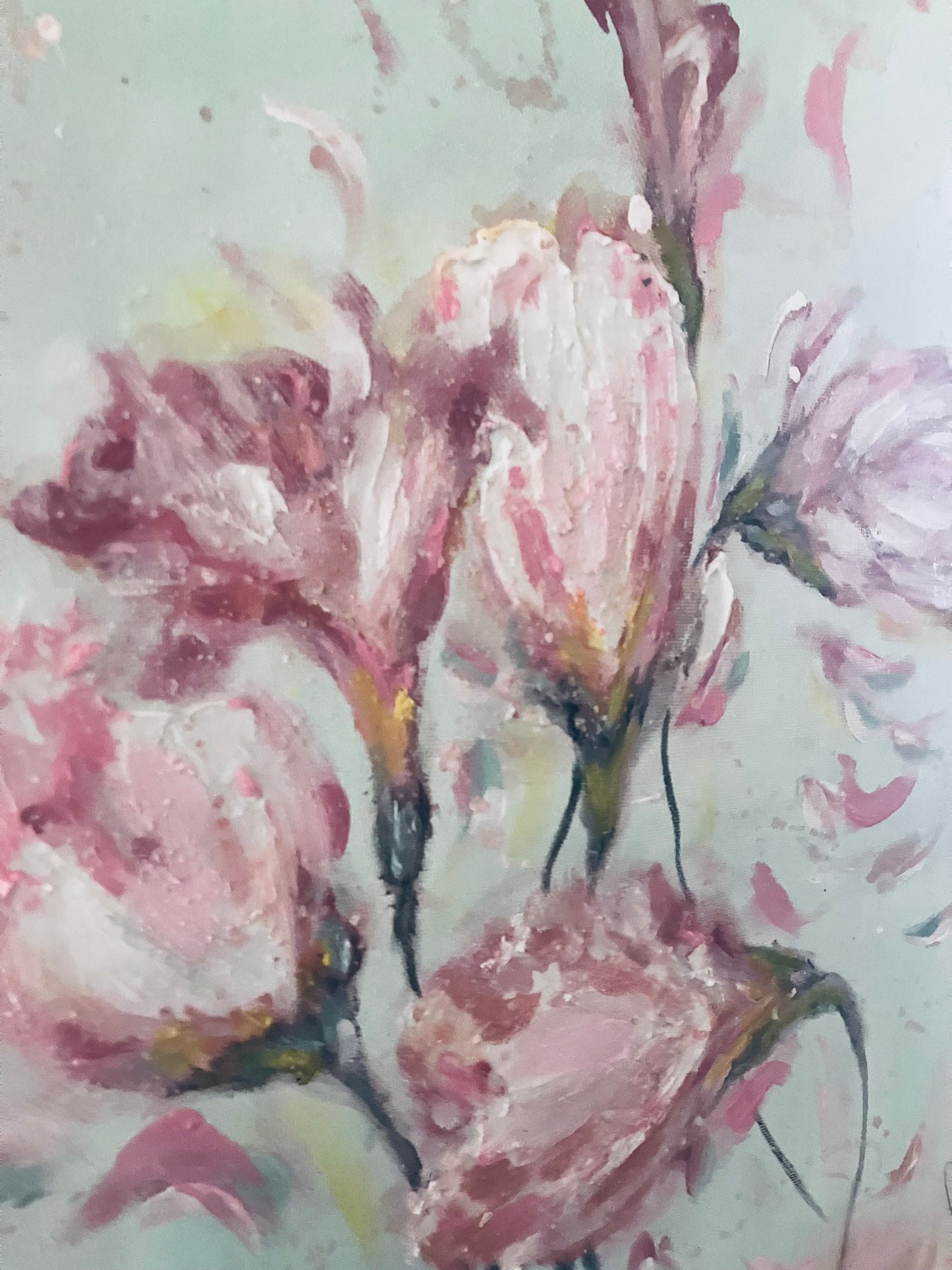 Medium Original Weeping Flowers Painting