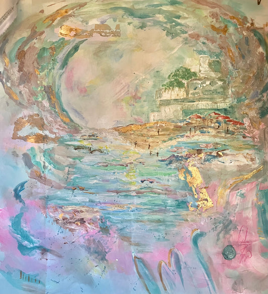 Large Original Baroque Painting 24 x 24 “Italian Dreamer” inches inches