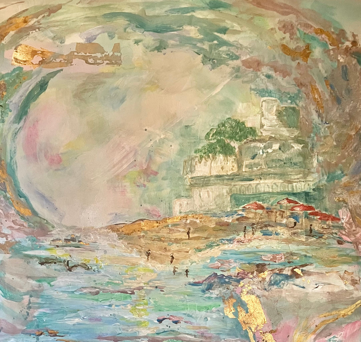 Large Original Baroque Painting 24 x 24 “Italian Dreamer” inches inches