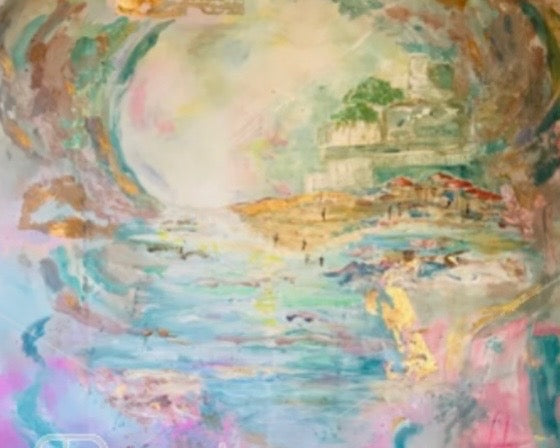 Medium /Large Original Baroque Painting 24 x 24 “In French Paradise”