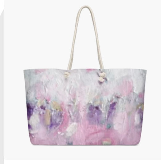 Tote Bag/ Pink & Purple Abstract