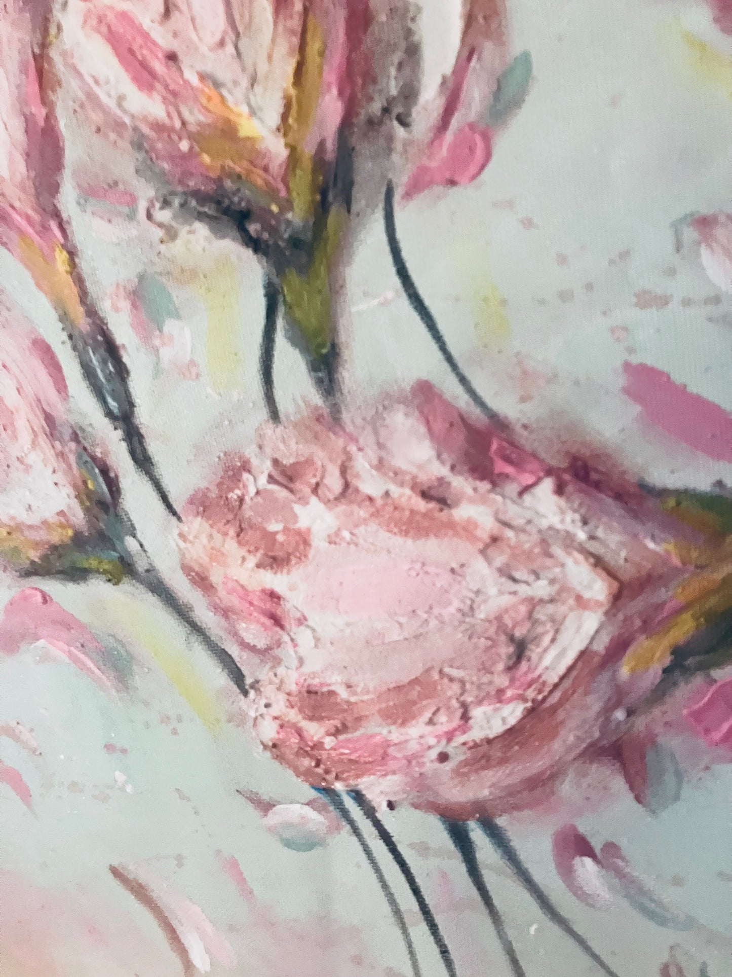 Medium Original Weeping Flowers Painting