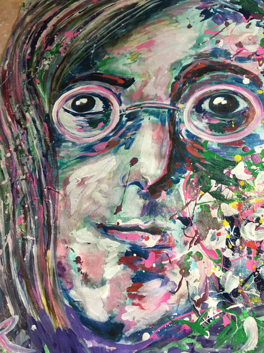 Abstract John Lennon Original oil painting / 24 x 24